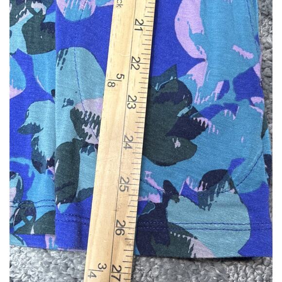 LOGO by Lori Goldstein Printed Knit Top with Long Sleeves Blue Print Tunic XXS - Picture 4 of 6